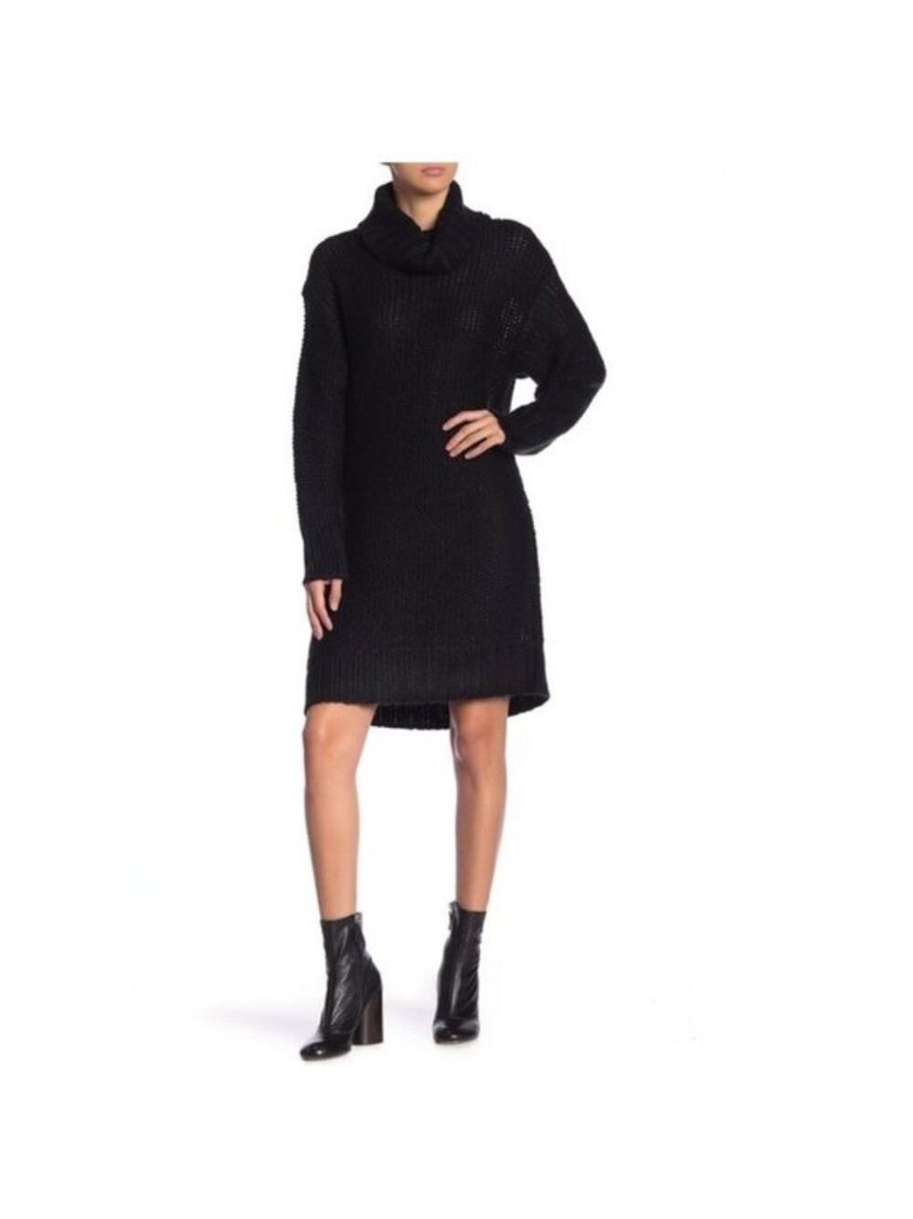 Solutions Turtleneck Knit Sweater Dress